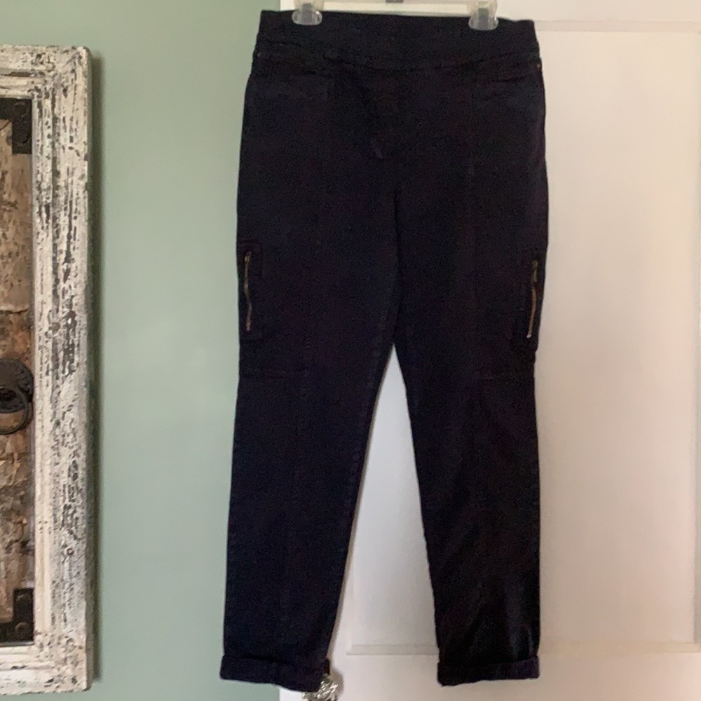 CHICO’S So Slimming Navy Elastic Waist Jeans